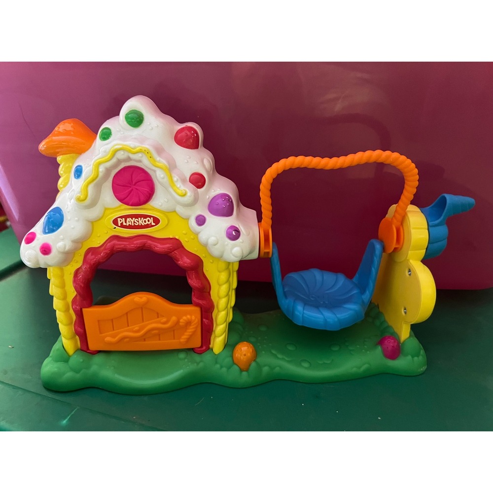 Vintage Playskool Weeble's storybook World Toy Gingerbread House and Swing